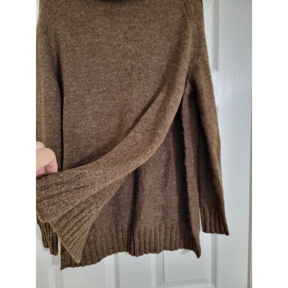 ASTR The Label Cowlneck Cape Side Split Hem Wool Blend Sweater‎ Brown Sz M NWOT - Picture 4 of 15